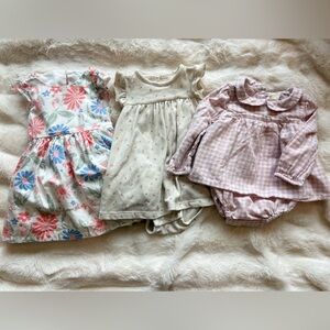 Carter's and Baby Gap Pink, Cream, and Floral rompers and Dress Great for Easter